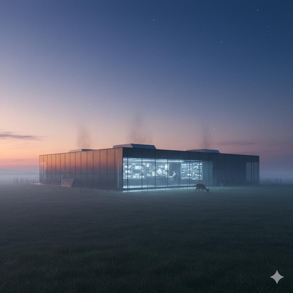Concept visualization of a quiet data-center environment